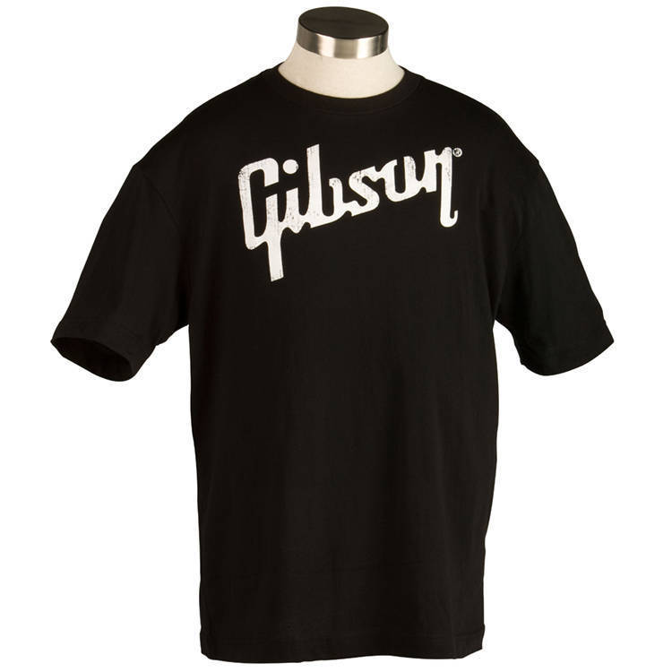 Gibson GTS-BLK Black T-Shirt with White Logo