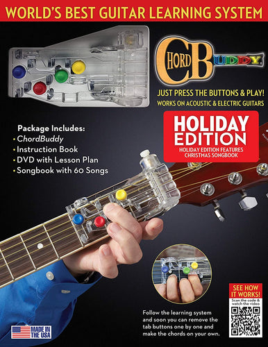ChordBuddy USA Guitar Learning System with Christmas Song Book-(6684046328002)