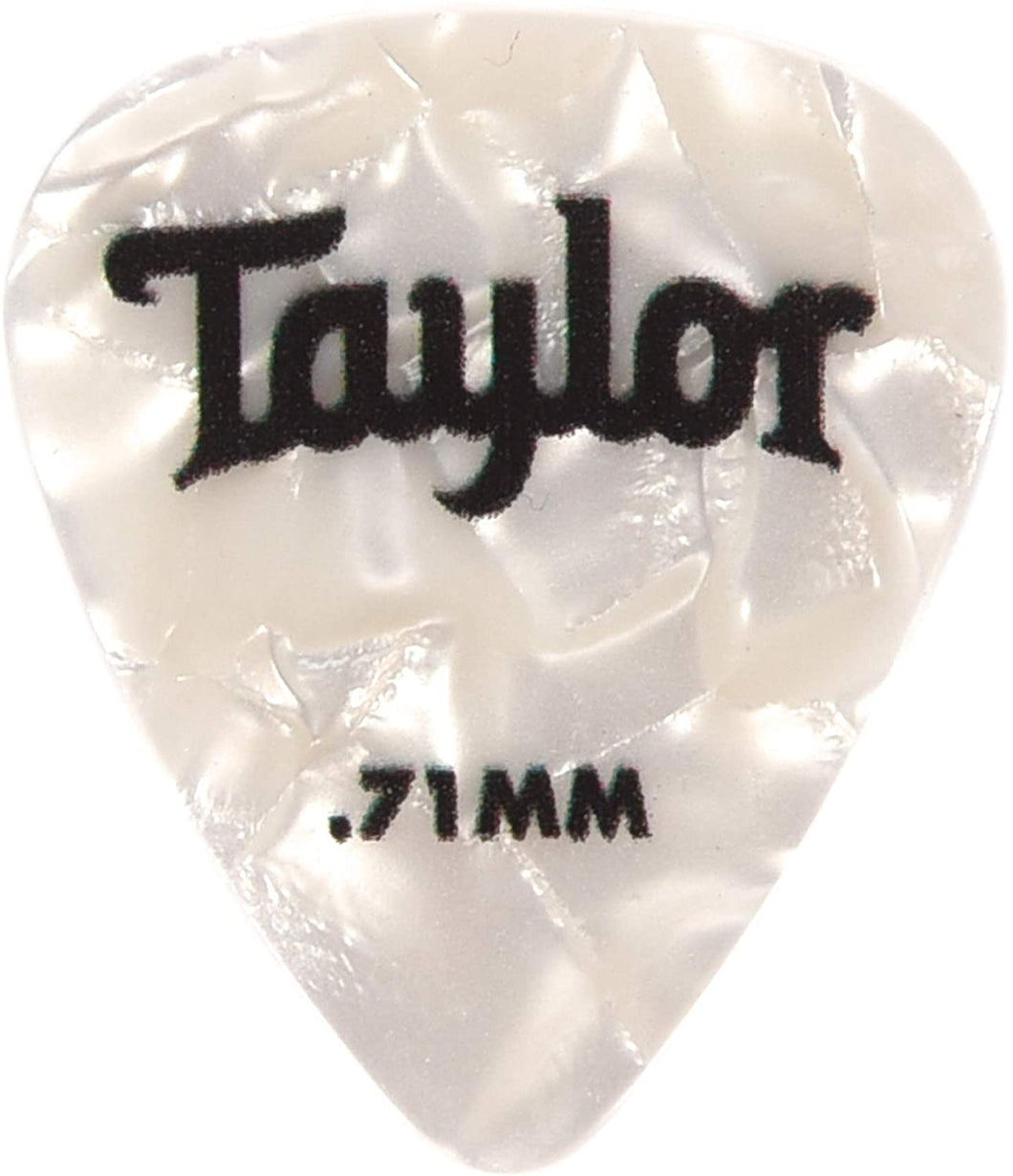 Taylor Picks - Celluloid 351, White Pearl, .71 mm, 12 Pack