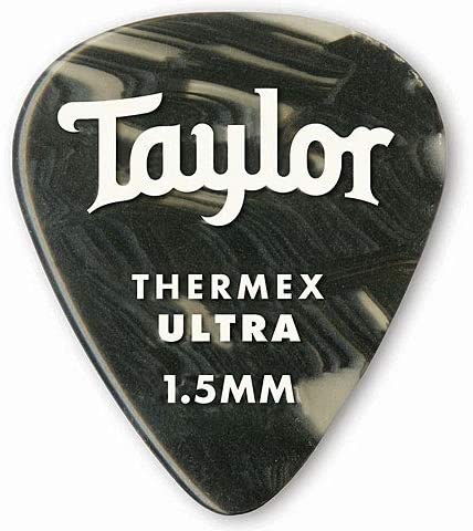 Taylor Picks - Premium 351 Thermex Ultra, Noir Onyx, 1,50 mm, Lot de 6