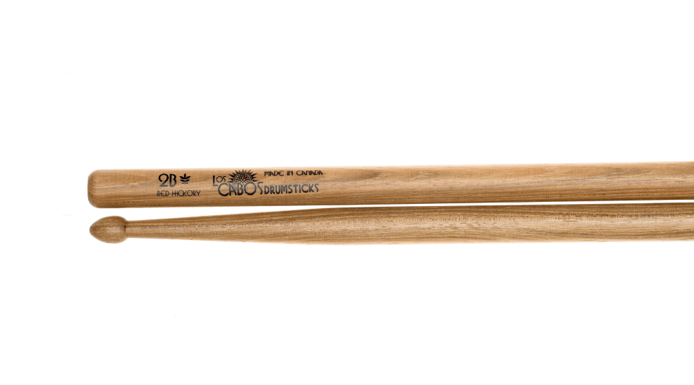 LOS CABOS LCD2BRH 2B DRUM STICKS-RED HICKORY WOOD TIP MADE In CANADA