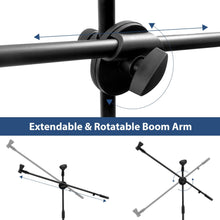 Load image into Gallery viewer, Tripod Boom Microphone Stand with 2 Mic Clips
