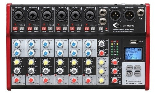 GF ME800FX BT MP3 8 Channel Mixer with Effect, Bluetooth, MP3 & Recording Function
