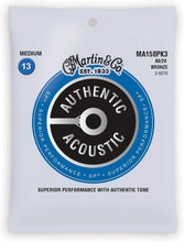 Load image into Gallery viewer, MARTIN MA150PK3 MEDIUM 3 PACK AUTHENTIC ACOUSTIC SP® GUITAR STRINGS PHOSPHOR BRONZE
