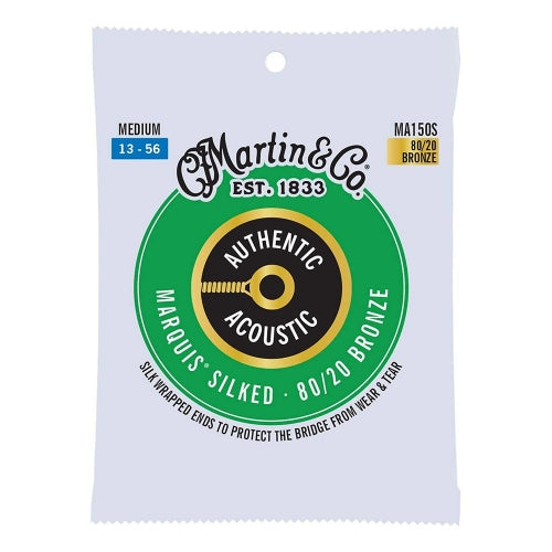 MARTIN MA150S MEDIUM 13 - 56 BRONZE 80/20 AUTHENTIC ACOUSTIC MARQUIS® SILKED GUITAR STRINGS