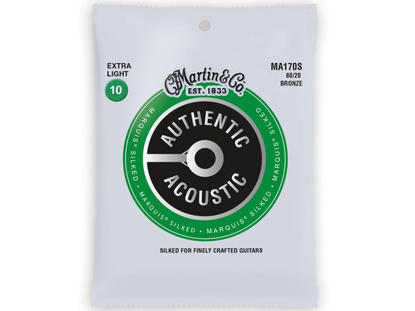 MARTIN MA170S EXTRA LIGHT 10 - 47 BRONZE 80/20 AUTHENTIC ACOUSTIC MARQUIS® SILKED GUITAR STRINGS