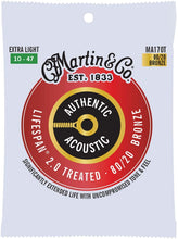 Load image into Gallery viewer, MARTIN MA170T EXTRA LIGHT 10 - 47 BRONZE 80/20 AUTHENTIC ACOUSTIC LIFESPAN® 2.0 GUITAR STRINGS
