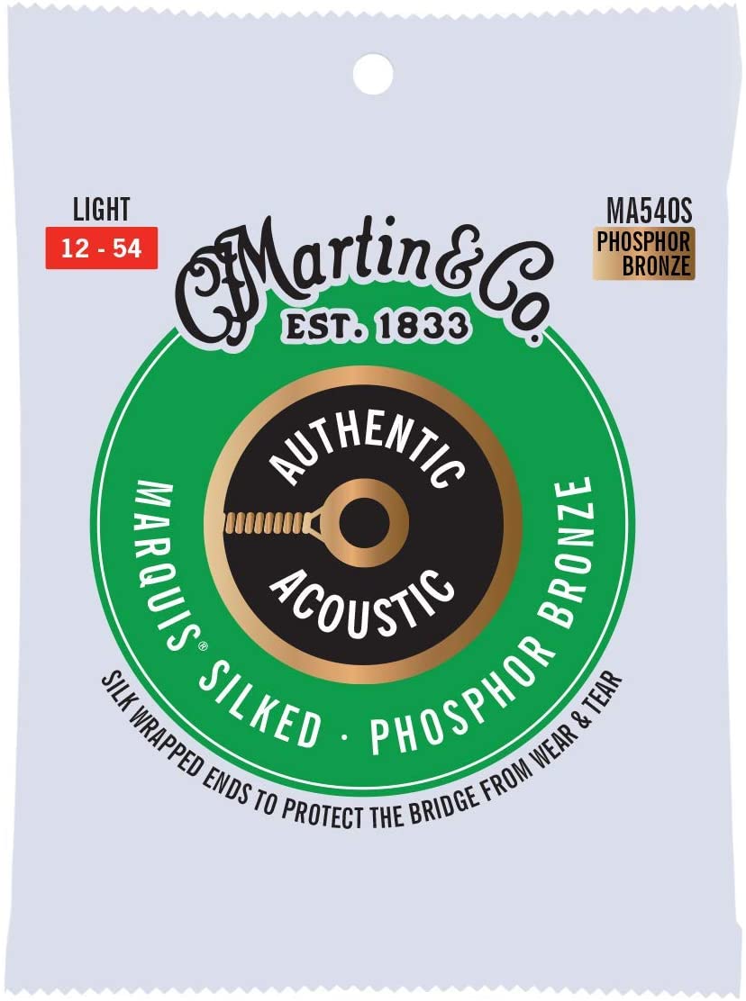 MARTIN MA540S LIGHT 12 - 54 BRONZE PHOSPHORE CORDES DE GUITARE ACOUSTIQUE MARQUIS® SILKED AUTHENTIC