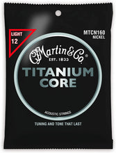 Load image into Gallery viewer, MARTIN MTCN160 LIGHT 12-55 TITANIUM CORE GUITAR STRINGS
