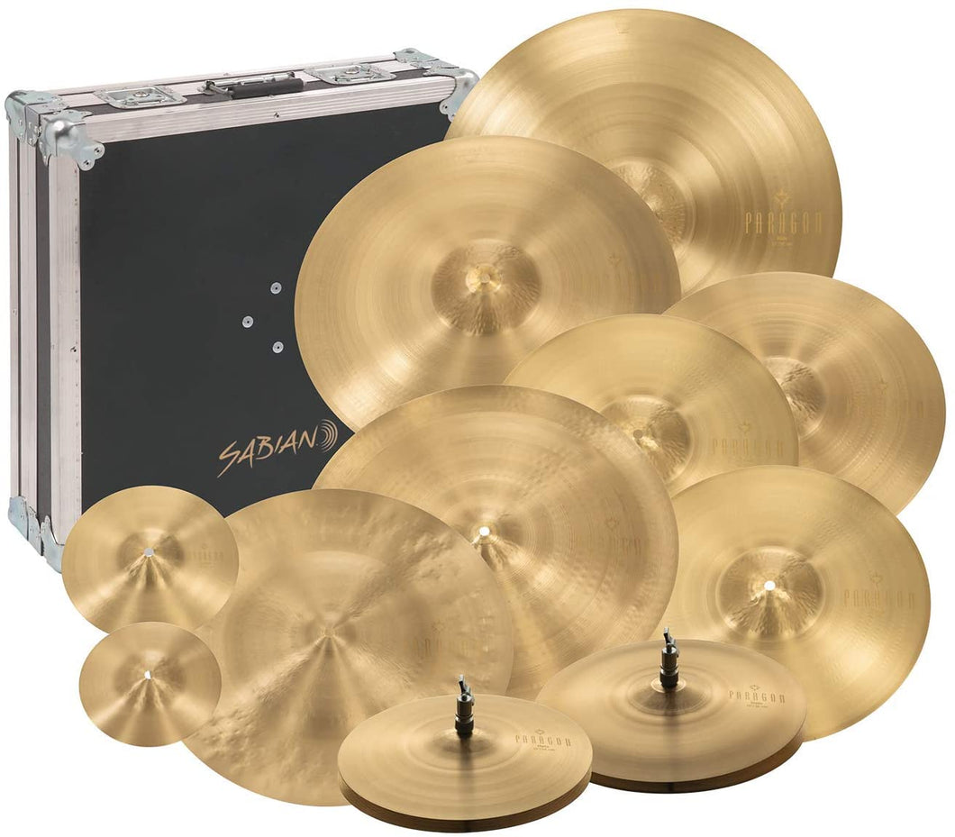 SABIAN NP5006B Paragon Neil Peart Complete Cymbal Set Brilliant Finish w/ Flight Made In Canada