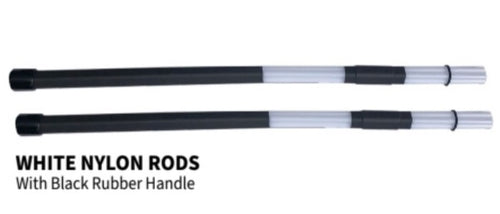Drum Brushes White Nylon Rods with Black Rubber Handles-(7865315262719)
