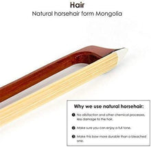 Load image into Gallery viewer, Violin Bow 4/4 Brazilwood Bow for Violin Octagonal Stick Ebony Frog with Mongolian Horse Hair
