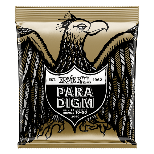 ERNIE BALL 2090 PARADIGM EXTRA LIGHT 80/20 BRONZE ACOUSTIC GUITAR STRINGS - 10-50 GAUGE-(6633638658242)