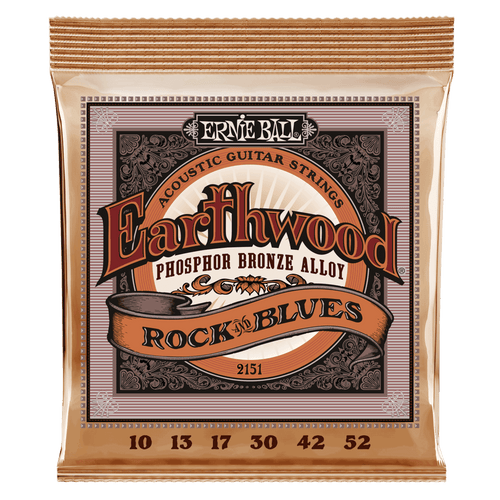 ERNIE BALL 2151 EARTHWOOD ROCK AND BLUES W/PLAIN G PHOSPHOR BRONZE ACOUSTIC GUITAR STRINGS - 10-52 GAUGE-(6634918183106)