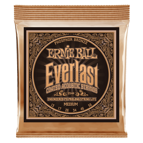 ERNIE BALL 2544 EVERLAST MEDIUM COATED PHOSPHOR BRONZE ACOUSTIC GUITAR STRINGS - 13-56 GAUGE-(6635132879042)