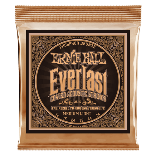 ERNIE BALL 2546 EVERLAST MEDIUM LIGHT COATED PHOSPHOR BRONZE ACOUSTIC GUITAR STRINGS - 12-54 GAUGE-(6635052302530)