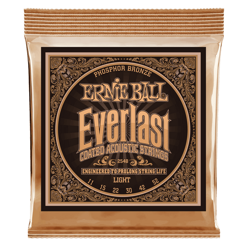 ERNIE BALL 2548 EVERLAST LIGHT COATED PHOSPHOR BRONZE ACOUSTIC GUITAR STRINGS - 11-52 GAUGE-(6635122589890)