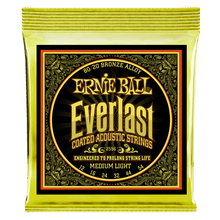 Load image into Gallery viewer, ERNIE BALL 2556 EVERLAST MEDIUM LIGHT COATED 80/20 BRONZE ACOUSTIC GUITAR STRINGS - 12-54 GAUGE-(6635011276994)
