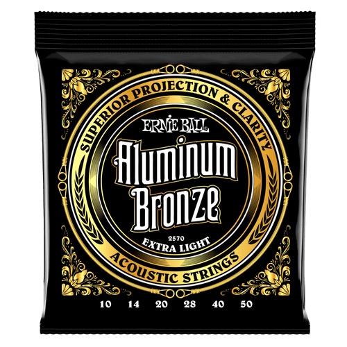 ERNIE BALL 2570 EXTRA LIGHT ALUMINUM BRONZE ACOUSTIC GUITAR STRINGS - 10-50 GAUGE-(6634990698690)