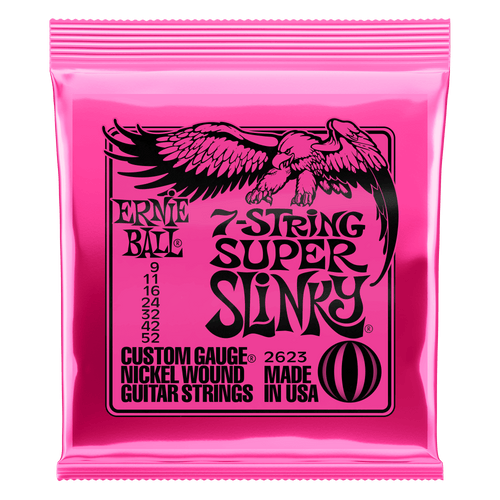 ERNIE BALL SUPER SLINKY 2623 7-STRING NICKEL WOUND ELECTRIC GUITAR STRINGS - 9-52 GAUGE-(6924707037378)