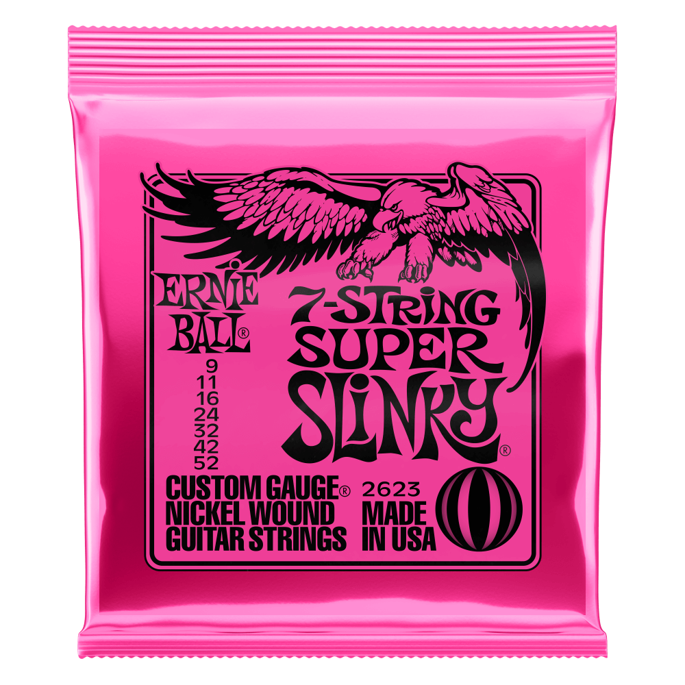 ERNIE BALL SUPER SLINKY 2623 7-STRING NICKEL WOUND ELECTRIC GUITAR STRINGS - 9-52 GAUGE-(6924707037378)