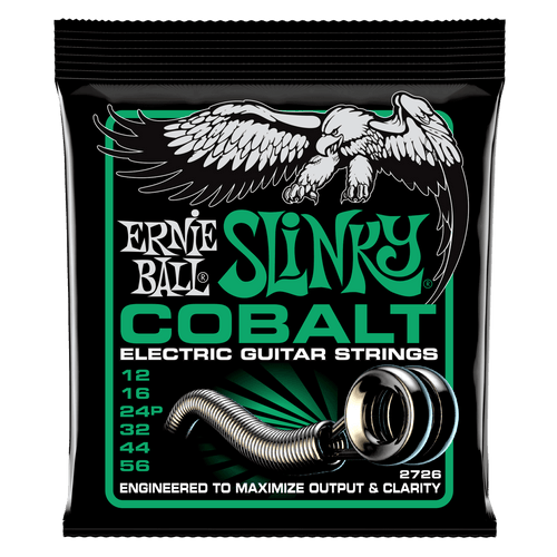 ERNIE BALL 2726  NOT EVEN SLINKY COBALT ELECTRIC GUITAR STRINGS - 12-56 GAUGE-(6633352102082)