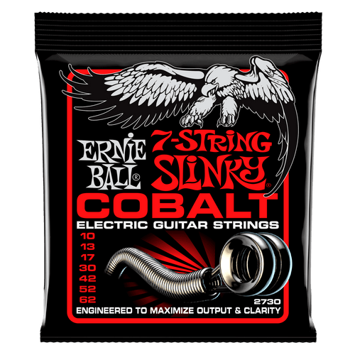 ERNIE BALL 2730  SKINNY TOP HEAVY BOTTOM SLINKY COBALT 7-STRING ELECTRIC GUITAR STRINGS - 10-62 GAUGE-(6633357672642)