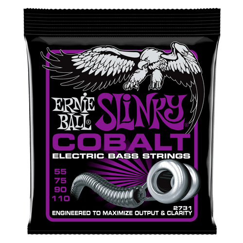 ERNIE BALL 2731 POWER SLINKY COBALT ELECTRIC BASS STRINGS - 55-110 GAUGE-(6636906283202)