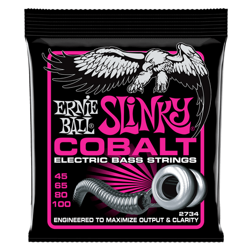 ERNIE BALL 2734 SUPER SLINKY COBALT ELECTRIC BASS STRINGS - 45-100 GAUGE-(6636924698818)