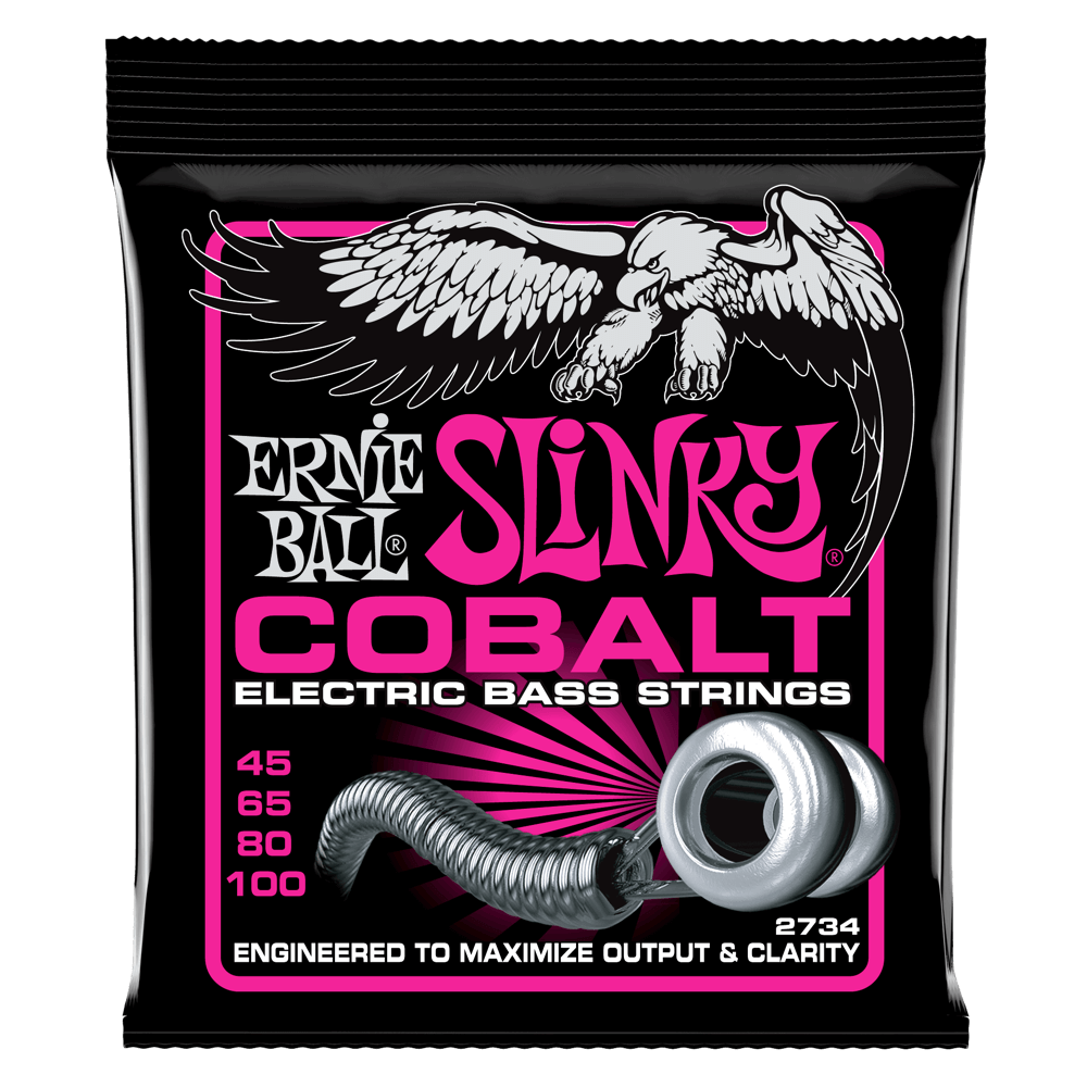 ERNIE BALL 2734 SUPER SLINKY COBALT ELECTRIC BASS STRINGS - 45-100 GAUGE-(6636924698818)