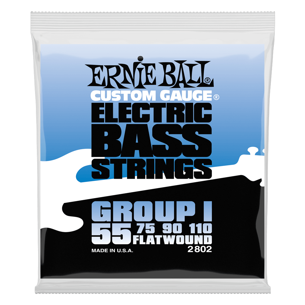 ERNIE BALL FLATWOUND GROUP 1 2802 ELECTRIC BASS STRINGS - 55-110 GAUGE