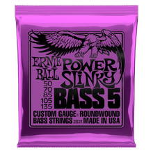 Load image into Gallery viewer, ERNIE BALL 2821 POWER SLINKY 5-STRING NICKEL WOUND ELECTRIC BASS STRINGS - 50-135 GAUGE-(6637176422594)
