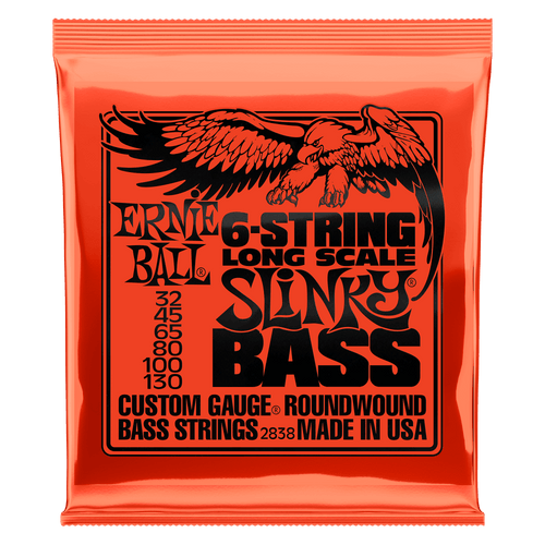 ERNIE BALL 2838 SLINKY LONG SCALE 6-STRING NICKEL WOUND ELECTRIC BASS STRINGS - 32-130 GAUGE-(7515063943423)