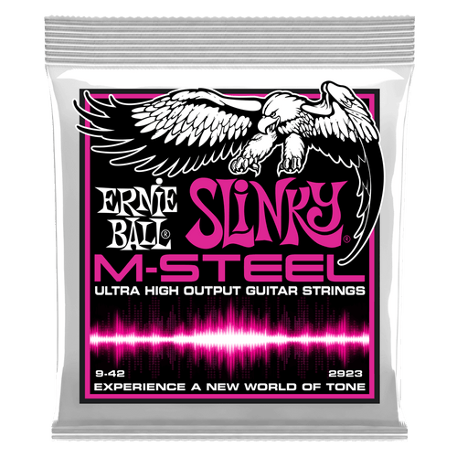 ERNIE BALL SUPER SLINKY 2923 M-STEEL ELECTRIC GUITAR STRINGS - 9-42 GAUGE-(6924730630338)