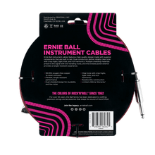 Charger l&#39;image dans la galerie, ERNIE BALL 25&#39; BRAIDED STRAIGHT / ANGLE INSTRUMENT CABLE - BLACK / RED P06062-(6710050259138)
