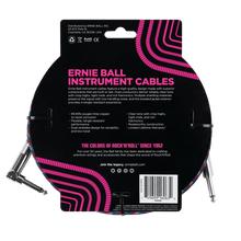 Charger l&#39;image dans la galerie, ERNIE BALL 25&#39; BRAIDED STRAIGHT / ANGLE INSTRUMENT CABLE - BLACK / RED / BLUE / WHITE P06063-(6710051045570)
