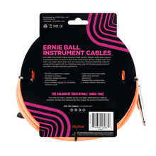 Load image into Gallery viewer, ERNIE BALL 25&#39; BRAIDED STRAIGHT / ANGLE INSTRUMENT CABLE - NEON ORANGE P06067-(6710063759554)
