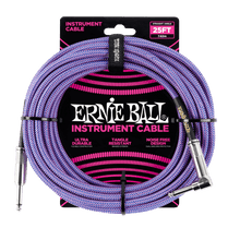 Load image into Gallery viewer, ERNIE BALL 25&#39; BRAIDED STRAIGHT / ANGLE INSTRUMENT CABLE - PURPLE P06069
