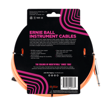 Charger l&#39;image dans la galerie, ERNIE BALL 10&#39; BRAIDED STRAIGHT / ANGLE INSTRUMENT CABLE - NEON ORANGE P06079-(6704879141058)
