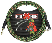 Load image into Gallery viewer, Pig Hog 10FT Instrument Cable - 1/4 Male Straight to 1/4 Male Right Angle
