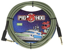 Load image into Gallery viewer, Pig Hog 10FT Instrument Cable - 1/4 Male Straight to 1/4 Male Right Angle
