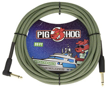 Load image into Gallery viewer, Pig Hog 20FT Right Angle Instrument Cable – Shielded Durable Guitar/Instrument Lead
