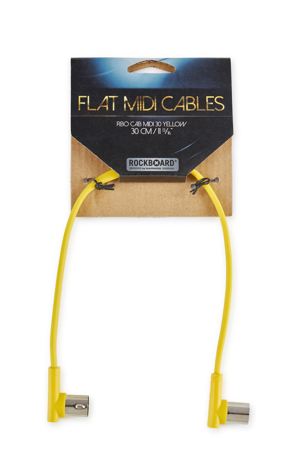 RockBoard Flat MIDI Cable - Yellow, 30 cm / 11 13/16