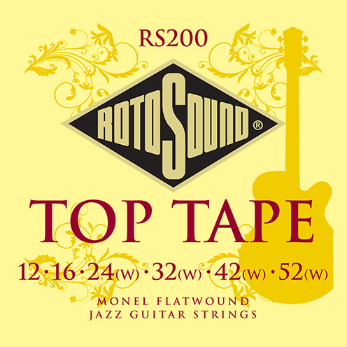 ROTO SOUND RS200 TOP TAPE FLATWOUND ELECTRIC GUITAR | 12-52
