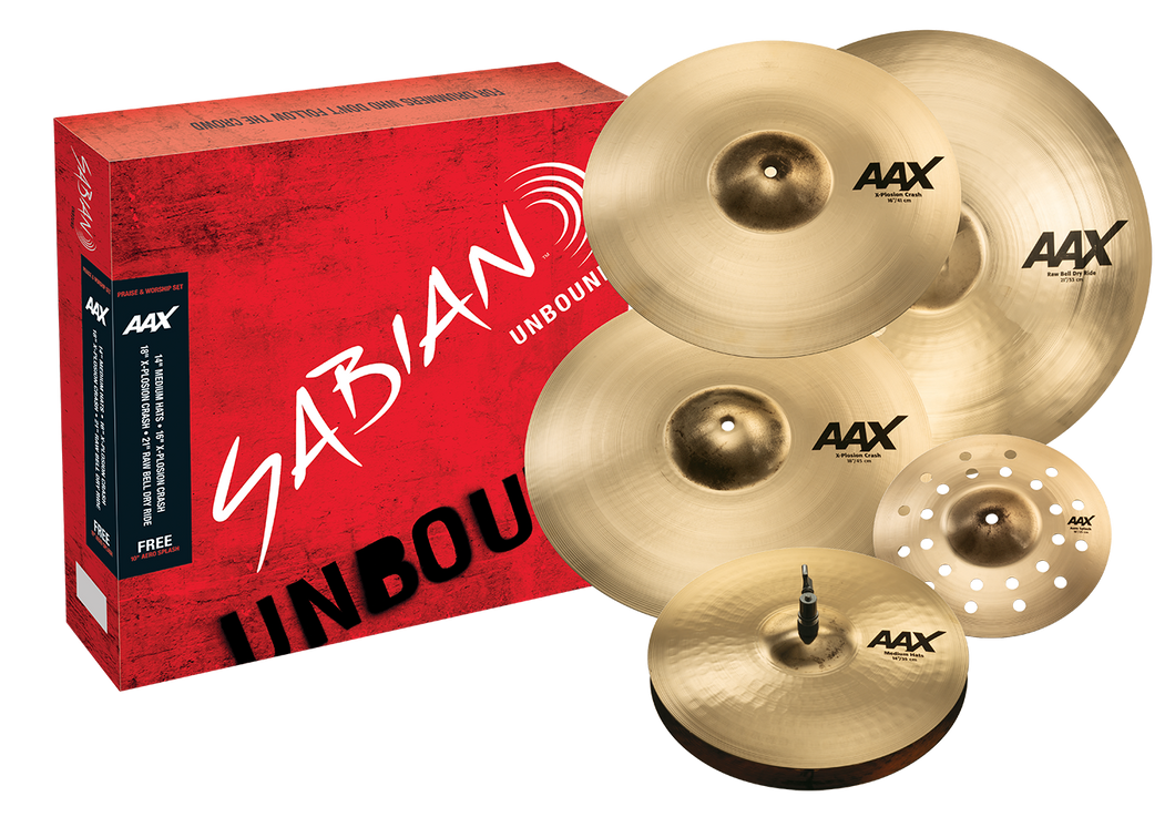 SABIAN 25005XC-PWB AAX Praise and Worship Set 5-Pack Cymbal Package Brilliant Finish Made In Canada