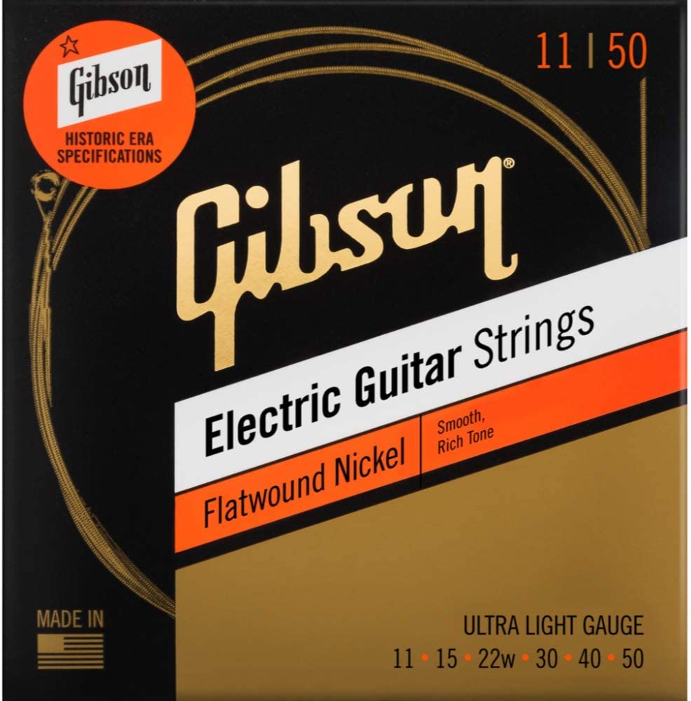 Cordes pour guitare électrique Gibson SEG-FW11 Flatwound - Calibre ultra-léger .011-.050