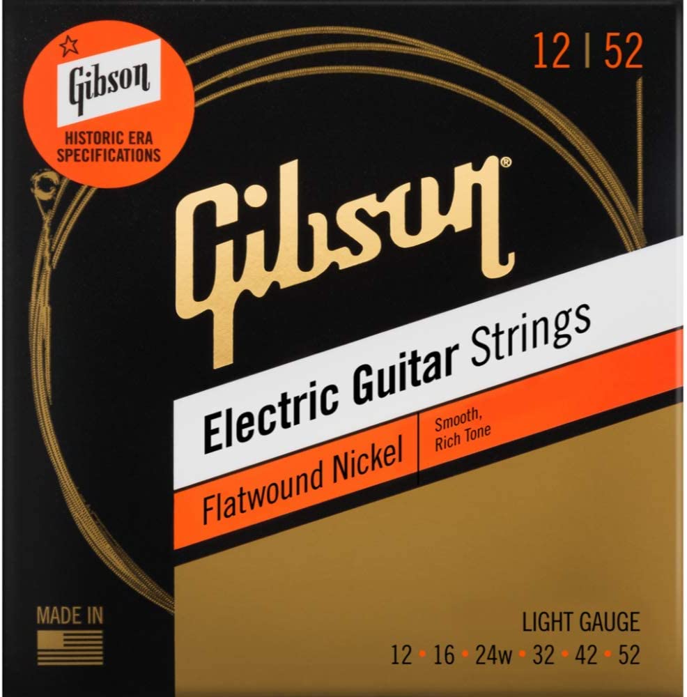 Cordes pour guitare électrique Gibson SEG-FW12 Flatwound - Calibre léger .012-.052