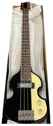 Hofner Shorty Violin Bass CT Black (Beatles Bass Style) Includes Travel Bag
