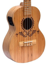 Load image into Gallery viewer, ALOHA Bamboo Solid Top Back &amp; Sides Electric Concert Ukulele with Tuner
