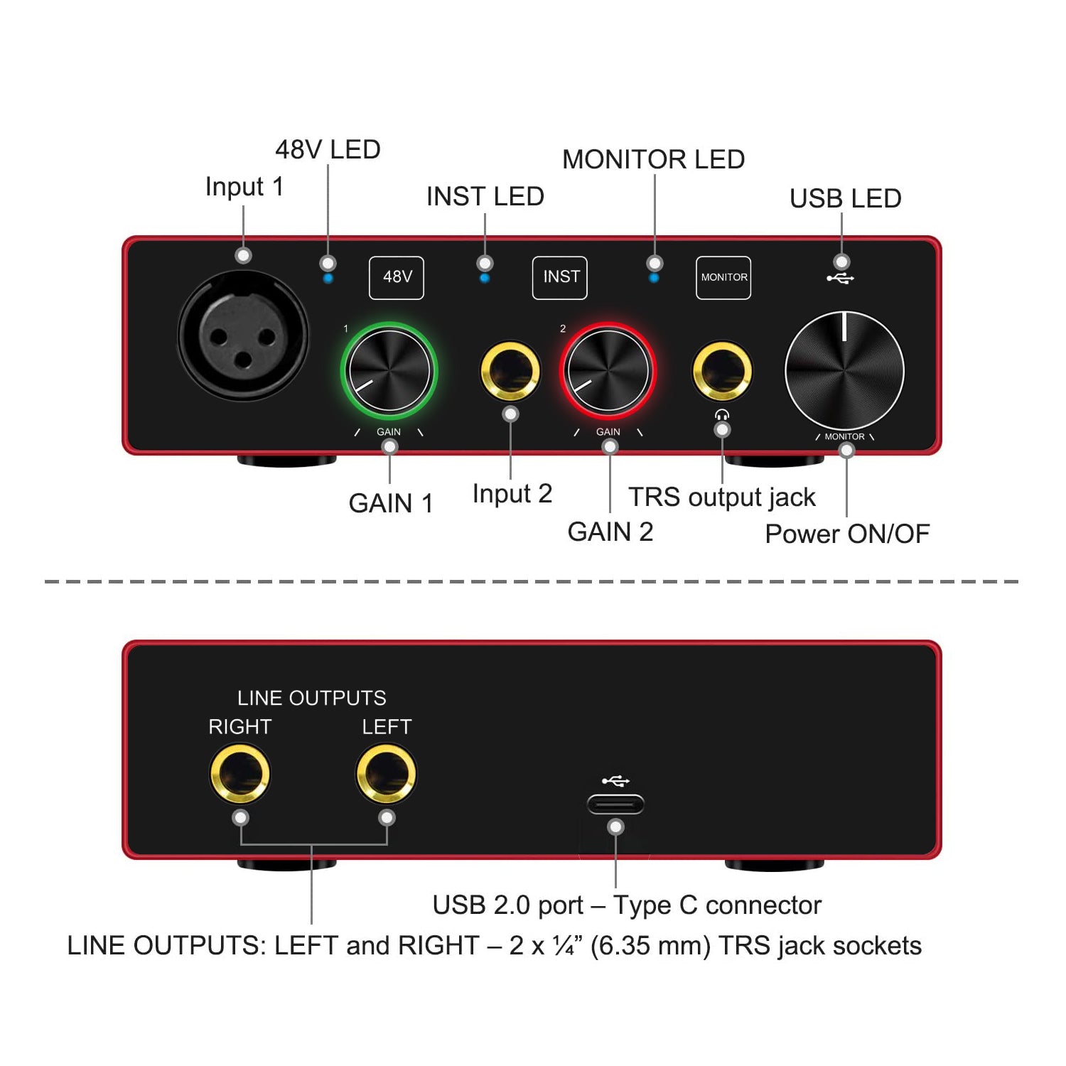 2i2-3RD-GEN 2-IN, 2-OUT USB Audio Interface Focusrite SCARLETT Style
